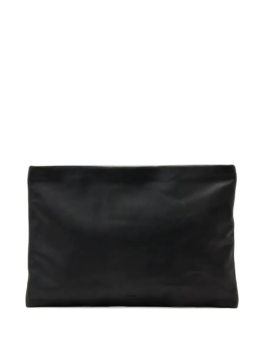 AllSaints logo-debossed leather clutch bag - Nero