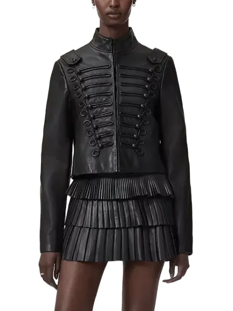 AllSaints military-inspired braided cropped jacket