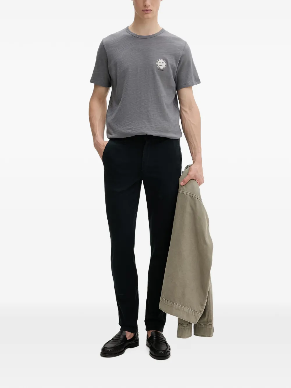 rag & bone Chino met geborduurd logo Zwart