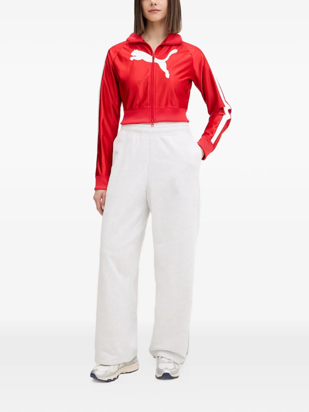 PUMA logo-print side-stripe track jacket - Rosso