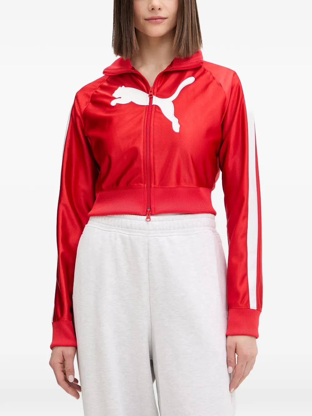 PUMA logo-print side-stripe track jacket - Rosso
