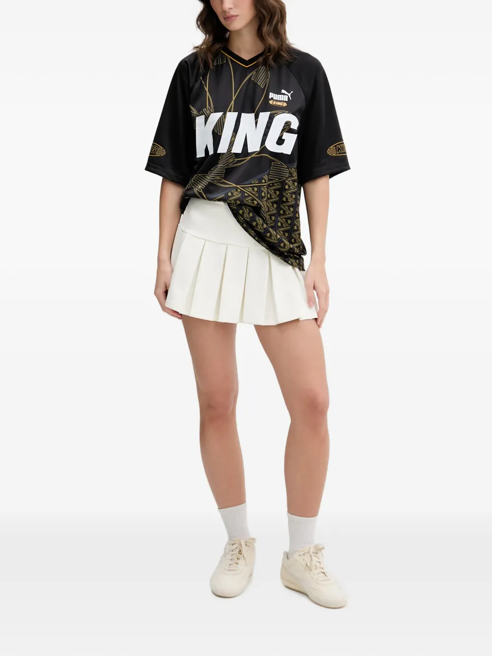 PUMA King T-shirt met logo-print Zwart