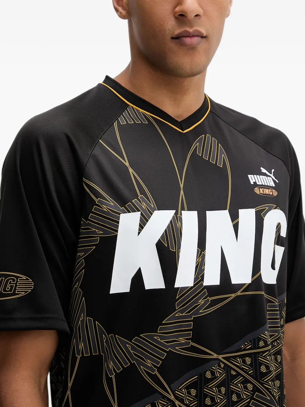 PUMA King T-shirt met logo-print Zwart