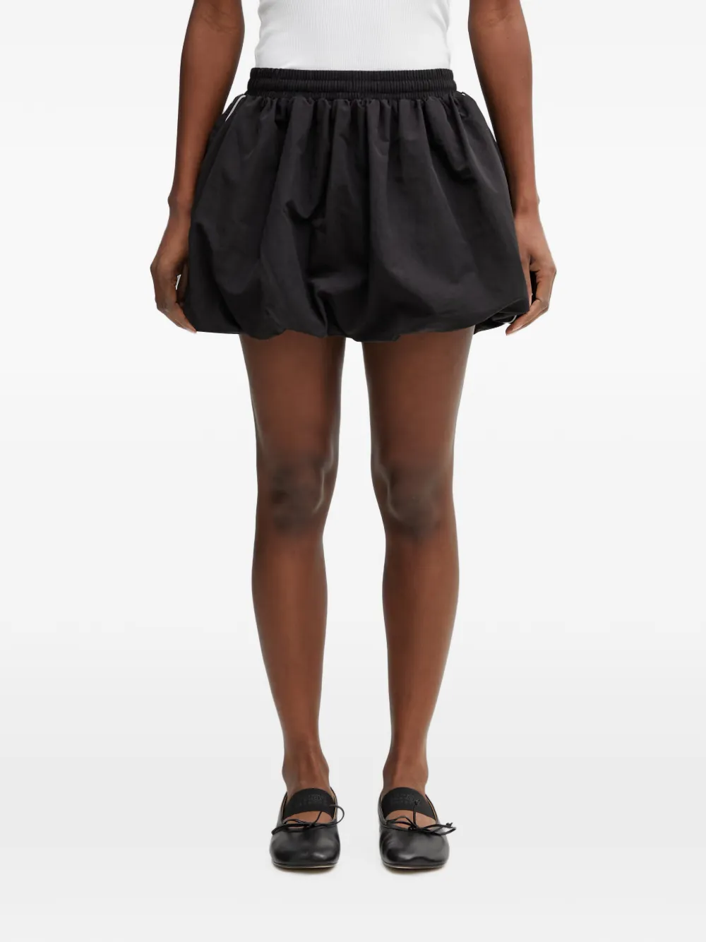 Puma T7 Ballon Piped-trim Puff-hem Mini Skirt In Black