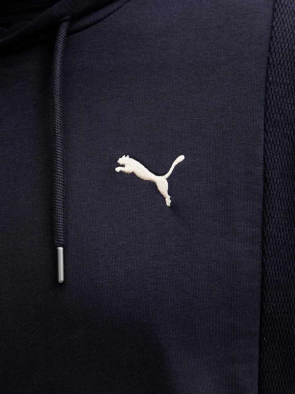 PUMA Hoodie met geborduurd logo en vlakken Blauw
