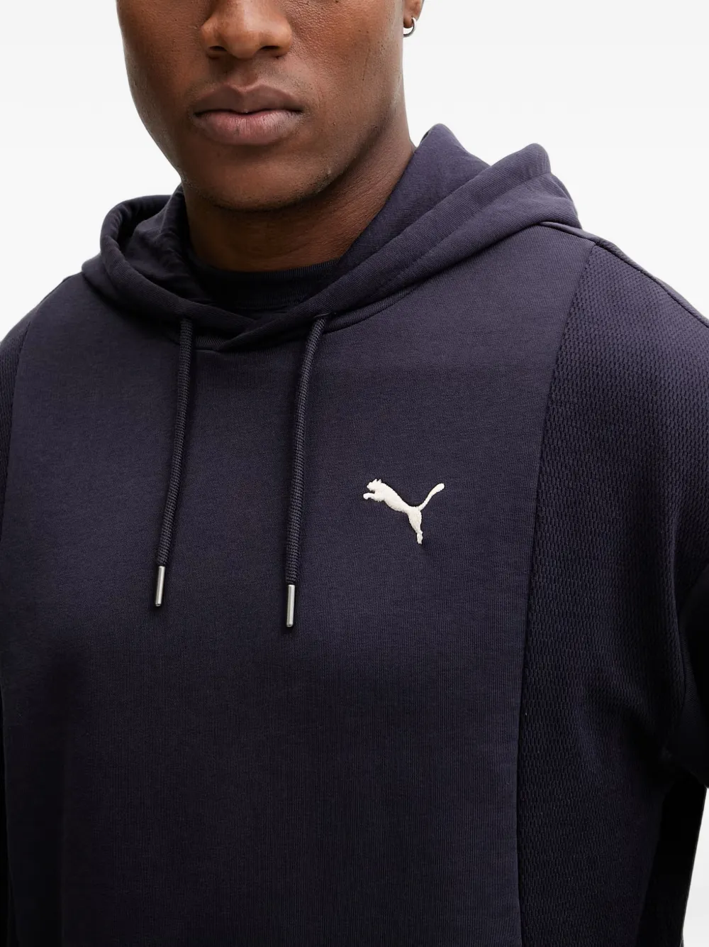 PUMA Hoodie met geborduurd logo en vlakken Blauw