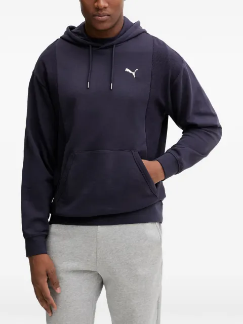 PUMA logo-embroidered panelled hoodie