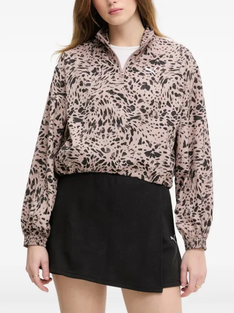 PUMA leopard-print quarter-zip sweatshirt