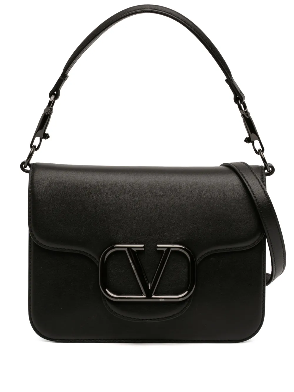Valentino Garavani Pre-Owned 2000-2025 Calfskin Logo Flap satchel - Nero