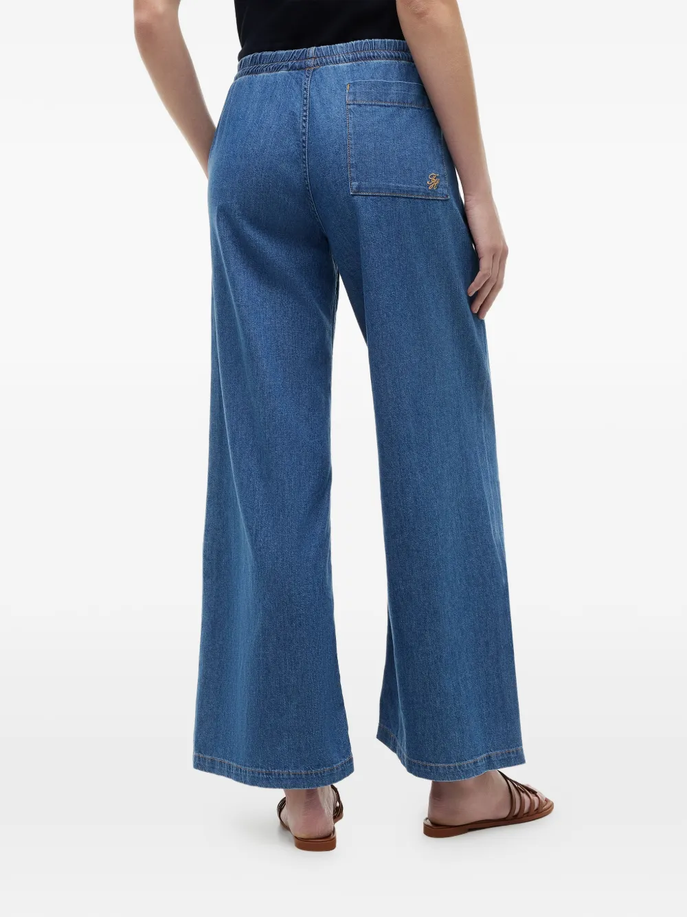 Tommy Hilfiger Jeans met wijde pijpen en trekkoord Blauw