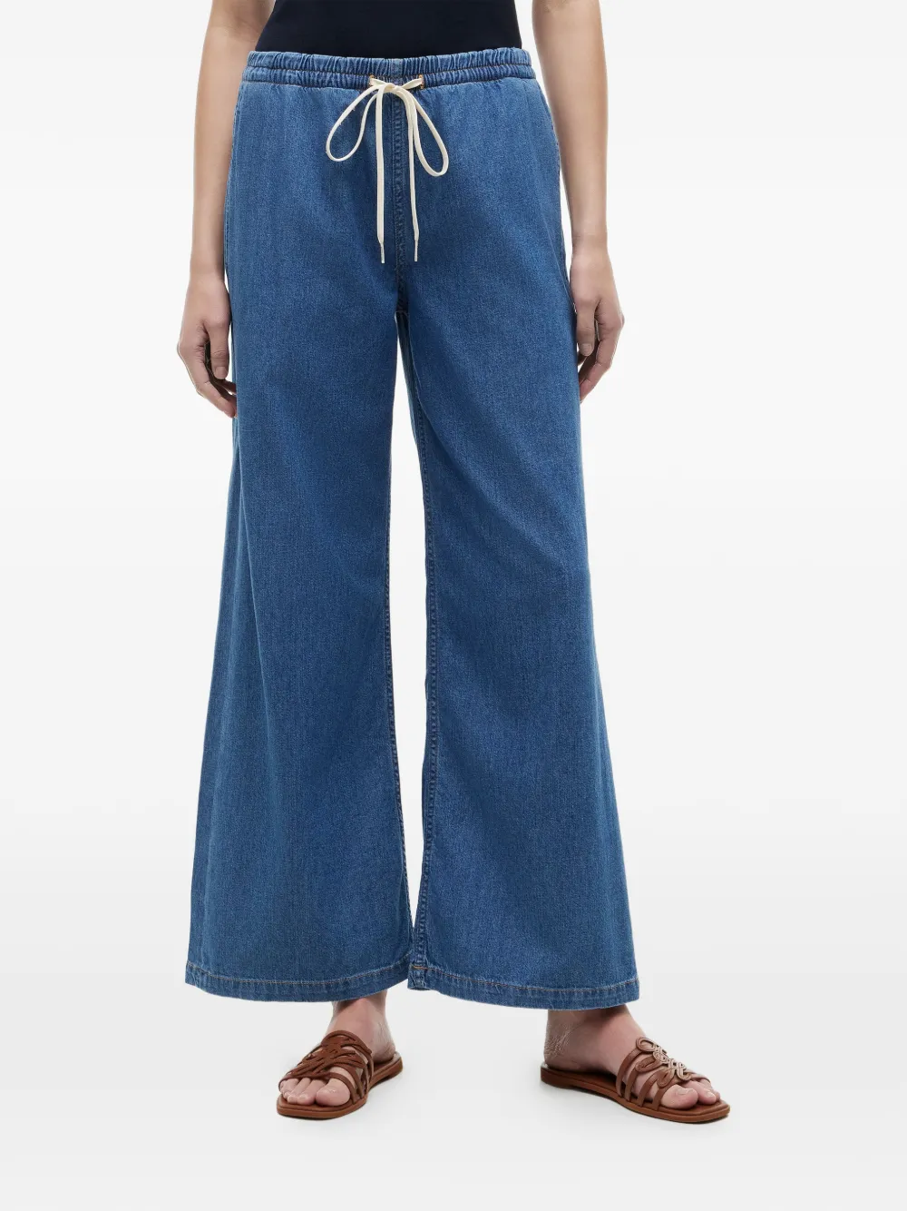 Tommy Hilfiger Jeans met wijde pijpen en trekkoord Blauw