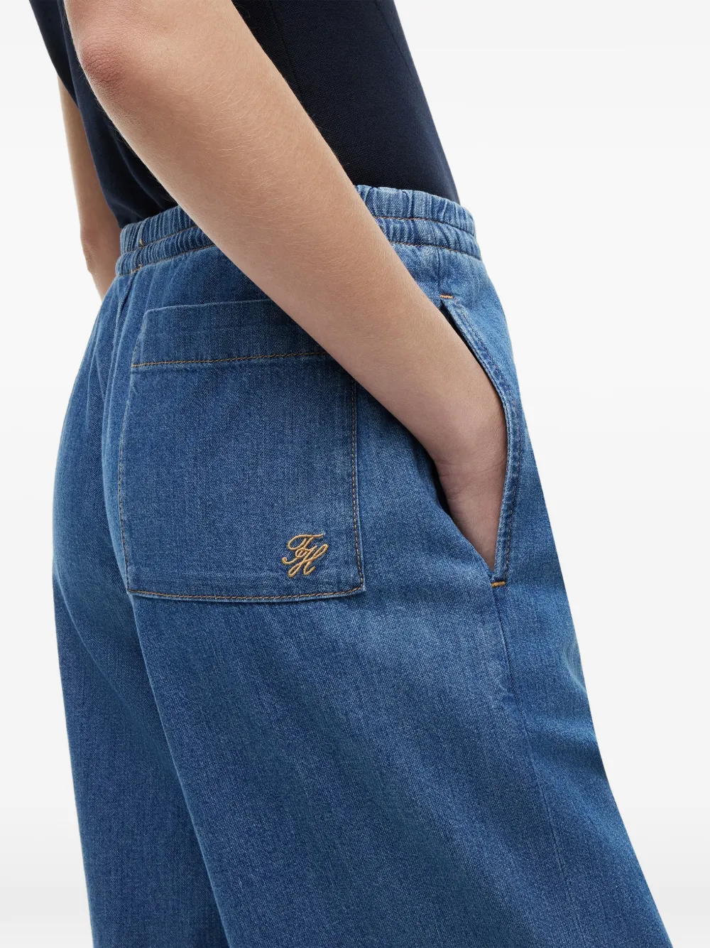 Tommy Hilfiger Jeans met wijde pijpen en trekkoord Blauw