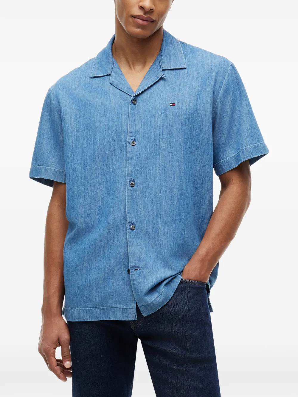 Tommy Hilfiger Overhemd met korte mouwen Blauw