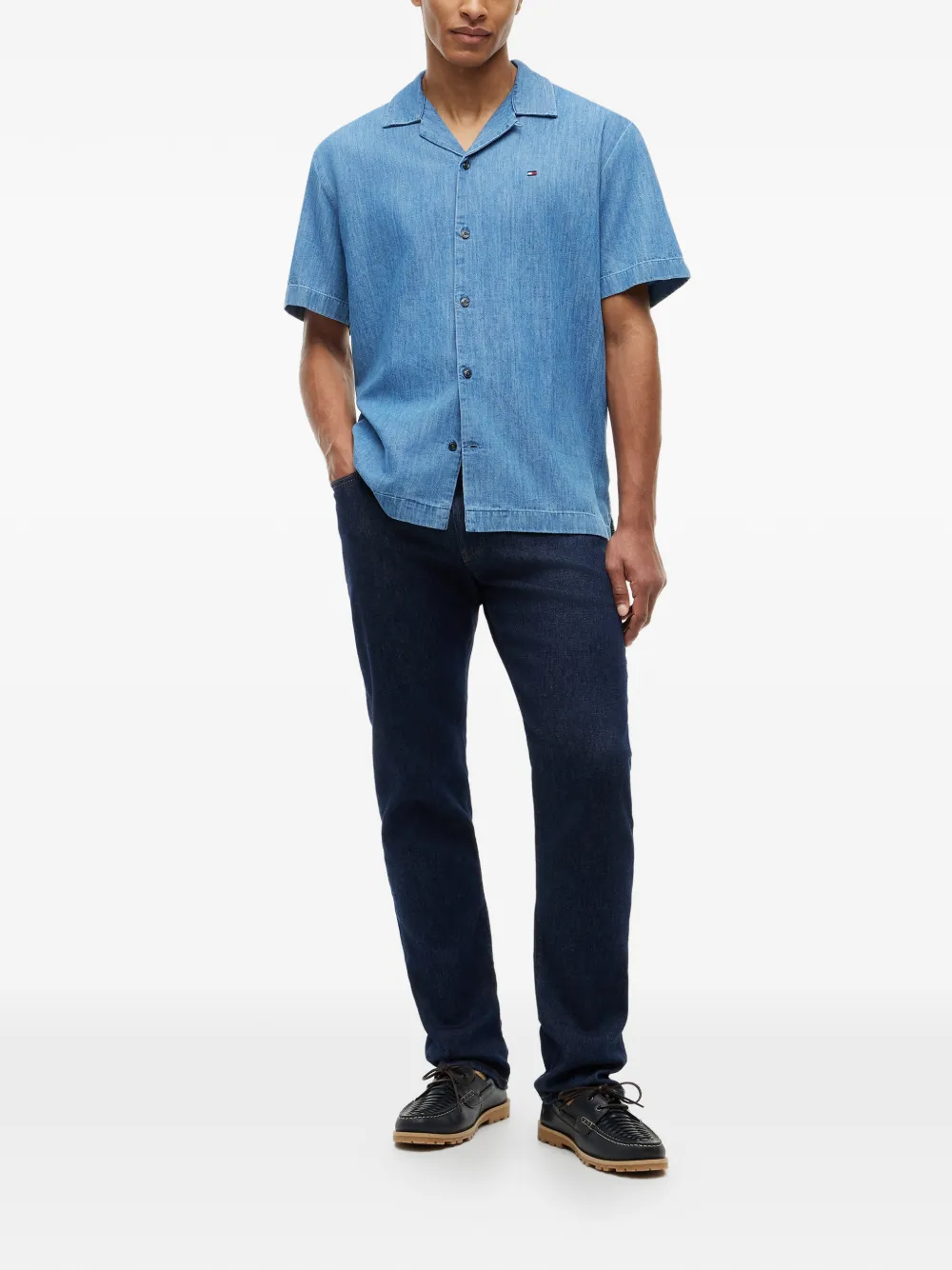 Tommy Hilfiger Overhemd met korte mouwen Blauw