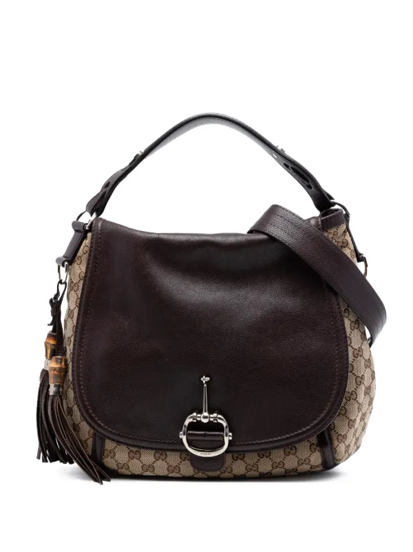 Gucci Pre-Owned 2016-2025 ラージ GGキャンバス テクノ ホースビット 