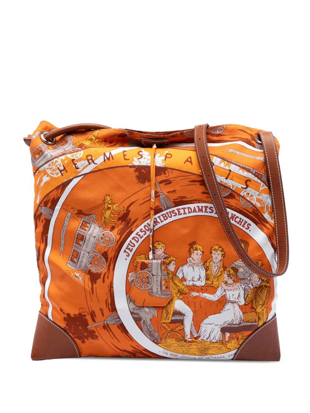 Hermès Pre-Owned 2008 Silk and Barenia Jeu des Omnibus et des Dames Blanches Silky City PM crossbody bag - Arancione
