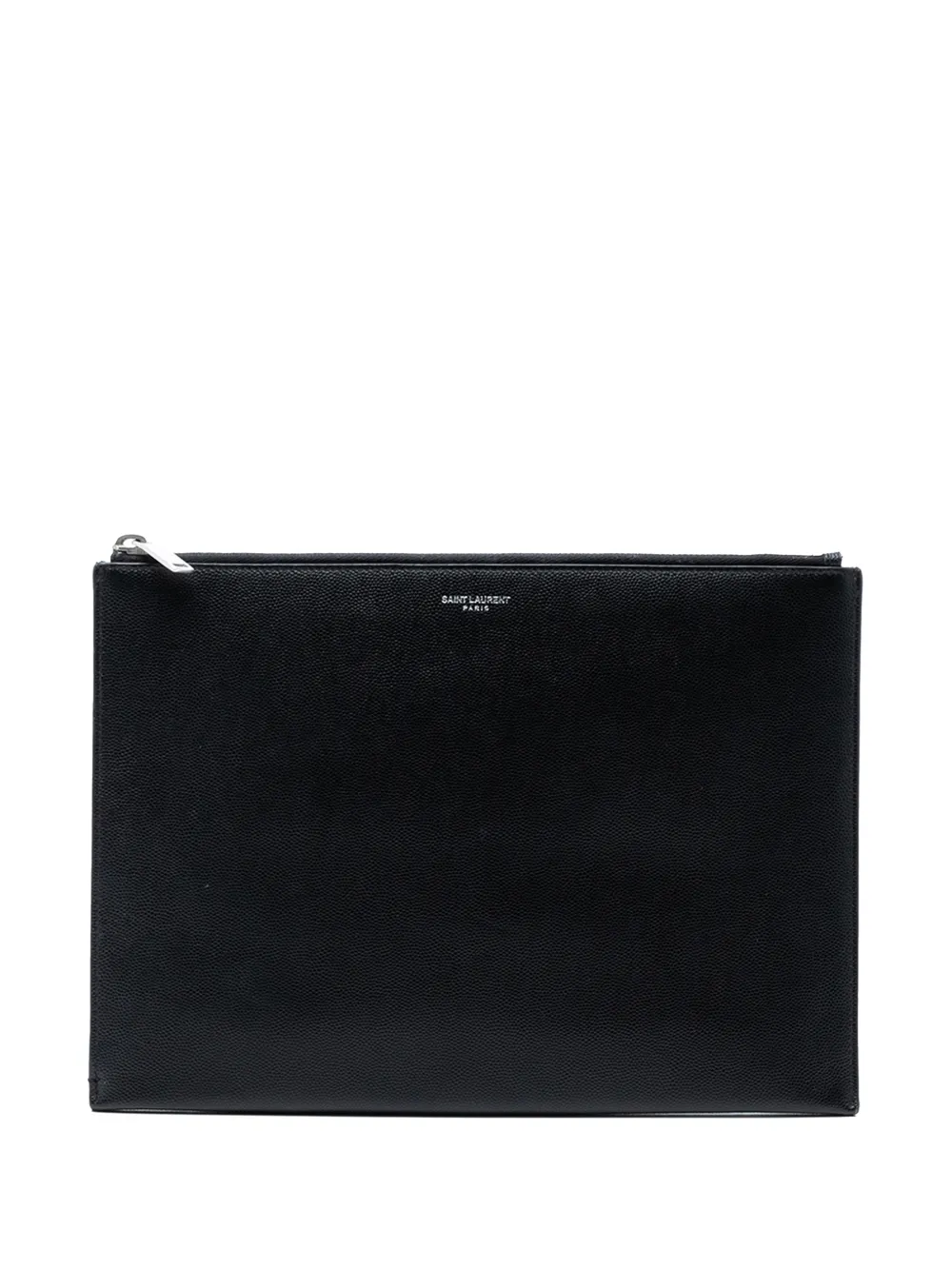 Saint Laurent Pre-Owned 2018 Grained Leather Zip clutch bag - Nero