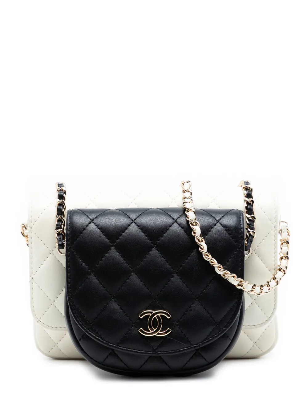 CHANEL Pre-Owned 2019 CC Quilted Lambskin Side Packs Flap crossbody bag - Black