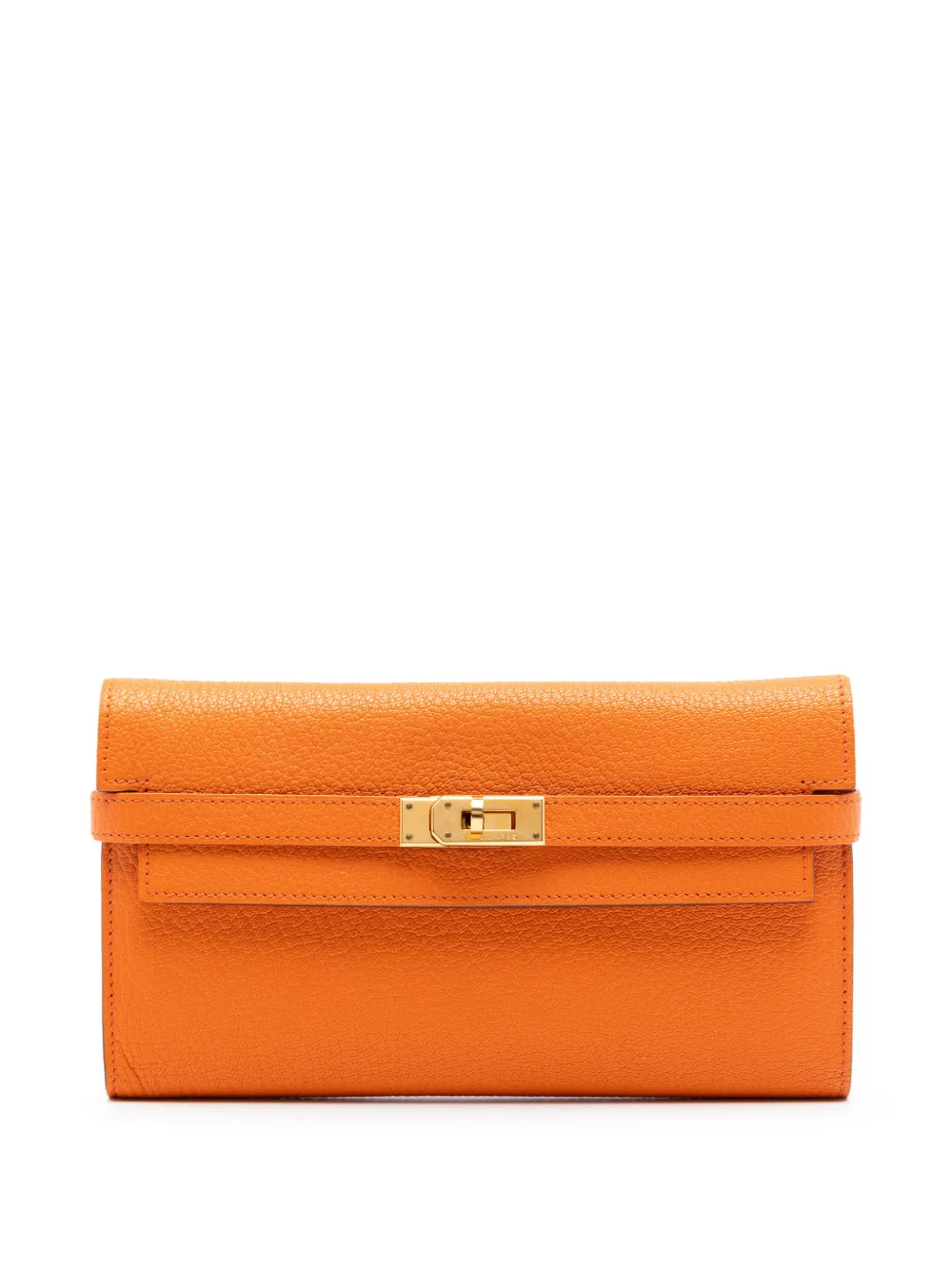 Hermès Pre-Owned 2009 Chevre Mysore Kelly Longue Wallet long wallets - Orange