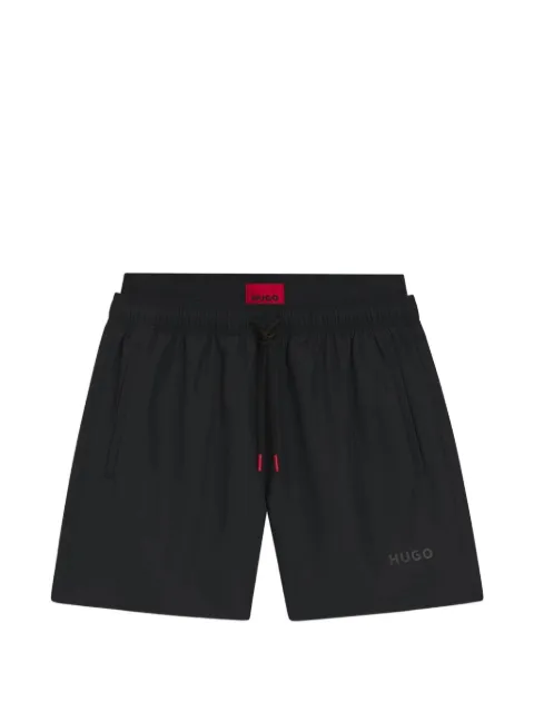 HUGO logo-patch drawstring swim shorts