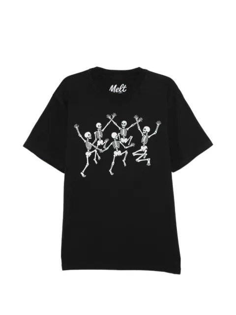 Melt skeleton-print crew neck T-shirt