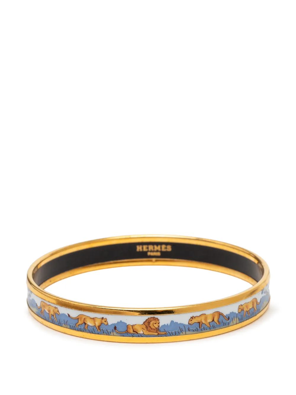 Hermès Pre-Owned 20th Century Narrow Safari Enamel Bangle 65 costume bracelet - Blau