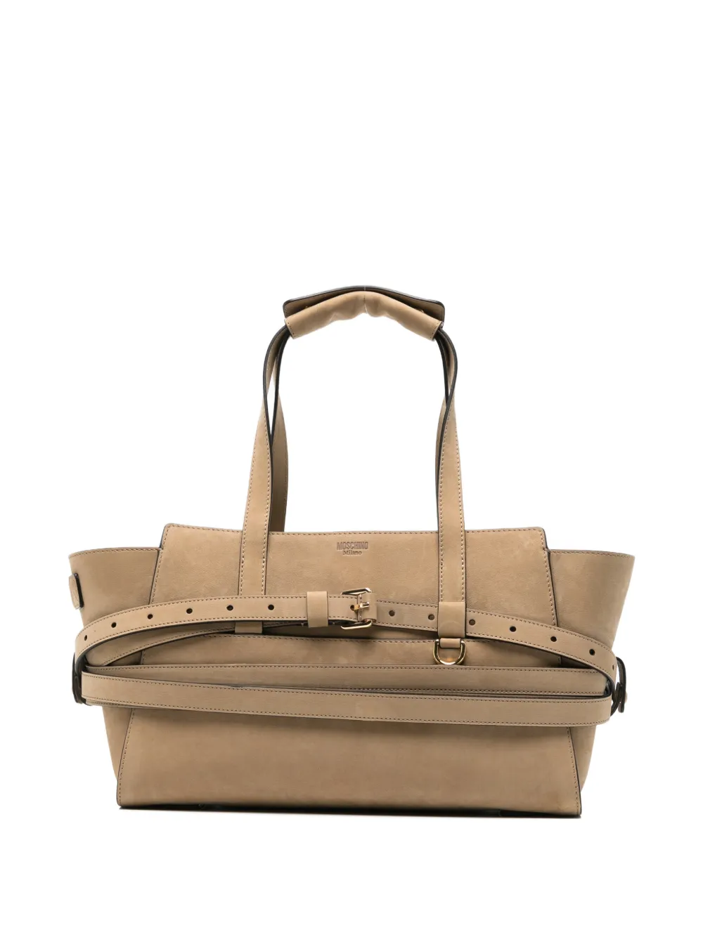 Moschino Tie Me buckle-detail shoulder bag - Toni neutri