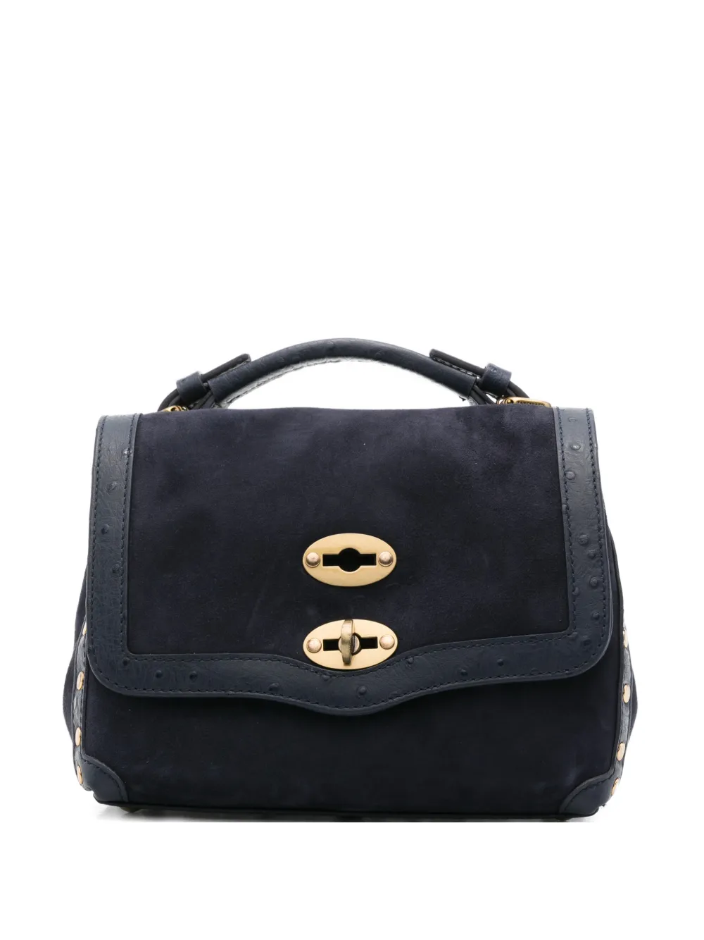 Zanellato mini Postina stud-embellished twist-lock tote bag - Blu