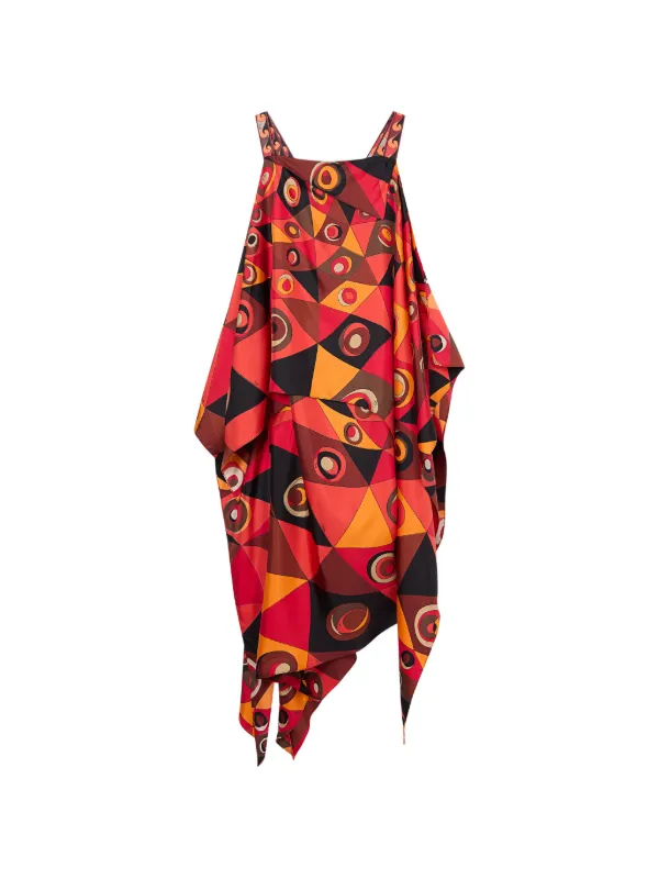 Pucci Occhi-print Long Foulard Dress in Red