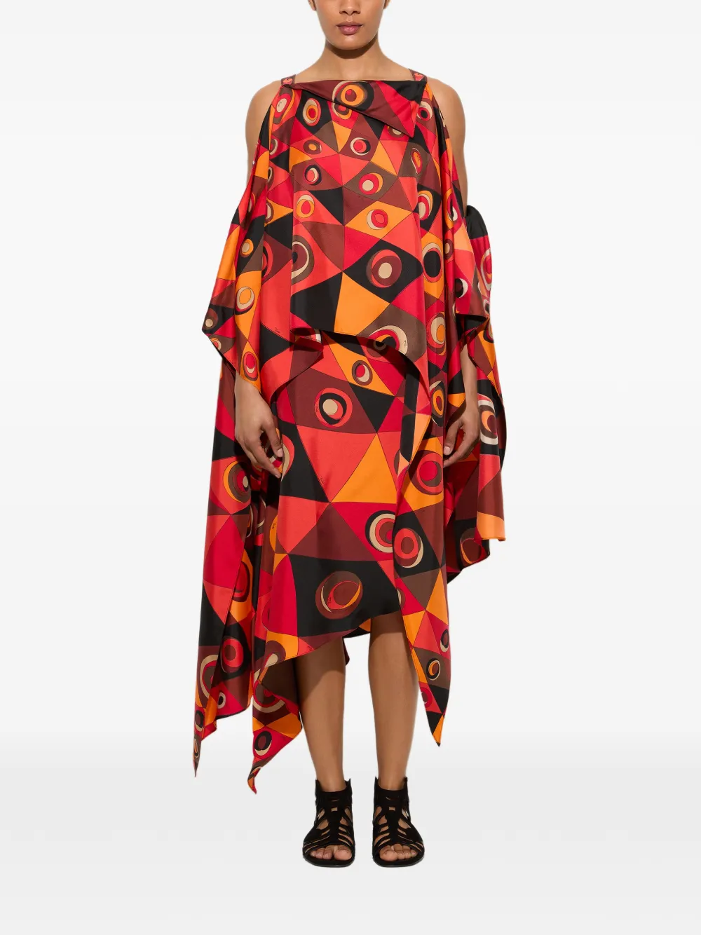 PUCCI Foulard maxi-jurk met Occhi-print Rood