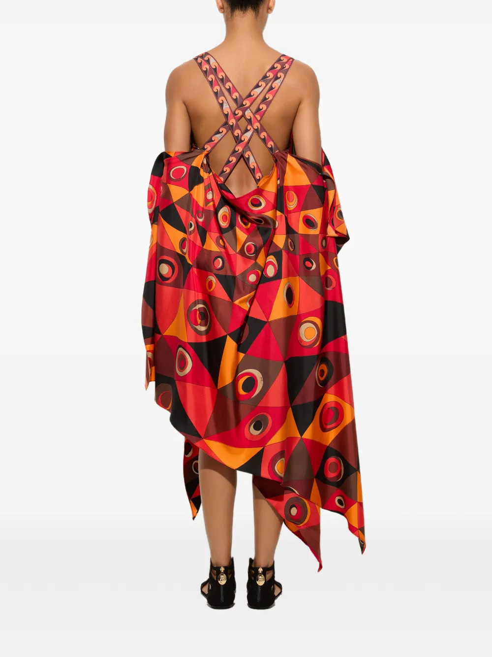 PUCCI Foulard maxi-jurk met Occhi-print Rood