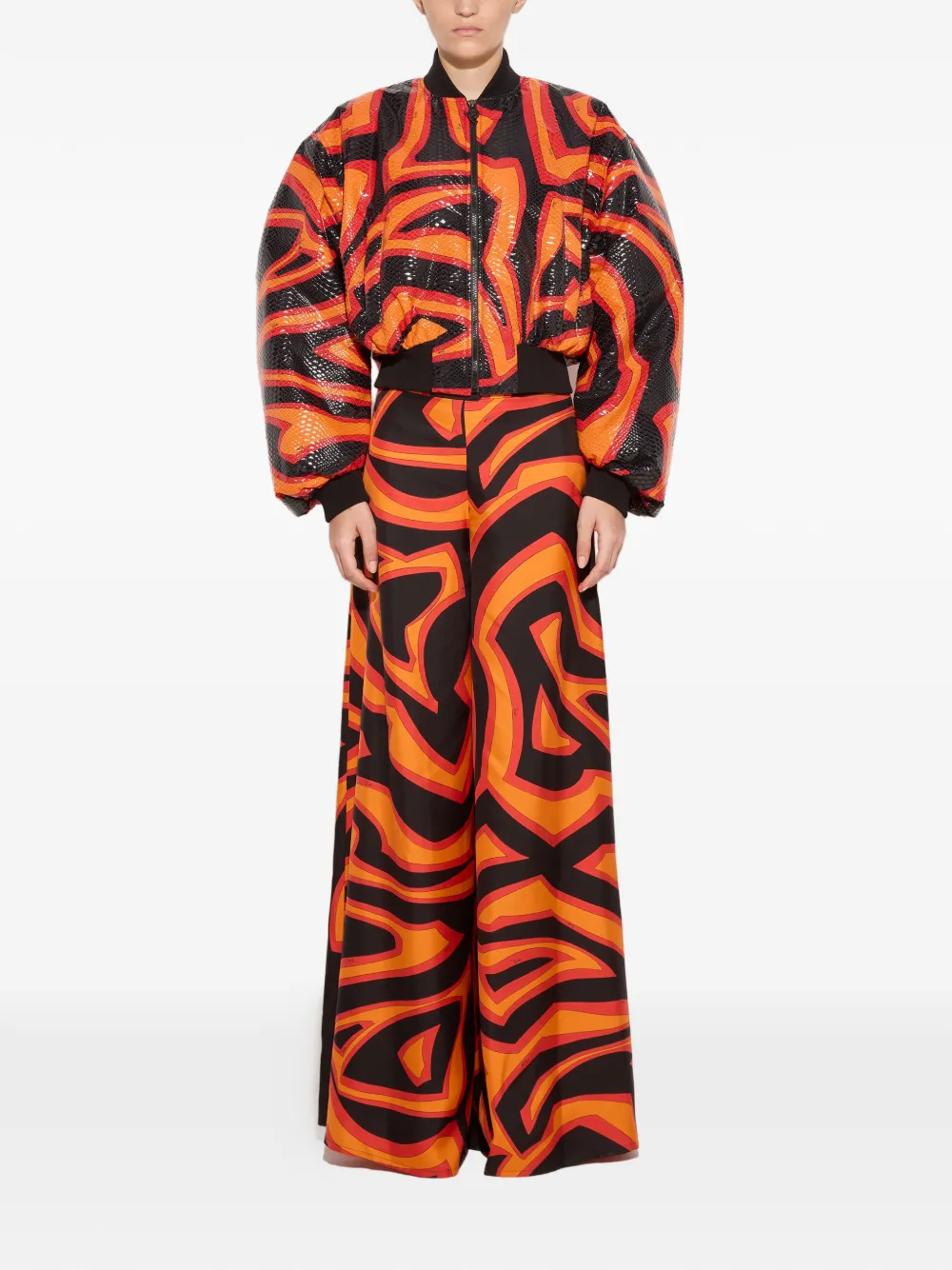 PUCCI Palazzo broek met Labirinto-print Zwart