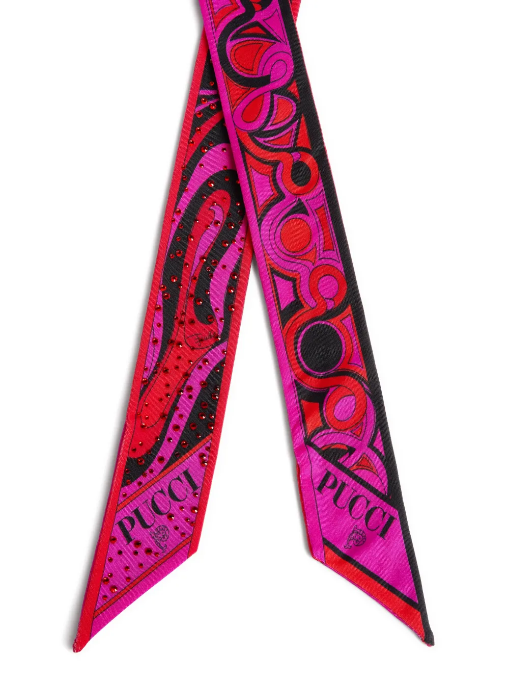 PUCCI Zijden twill sjaal met stras en print Roze