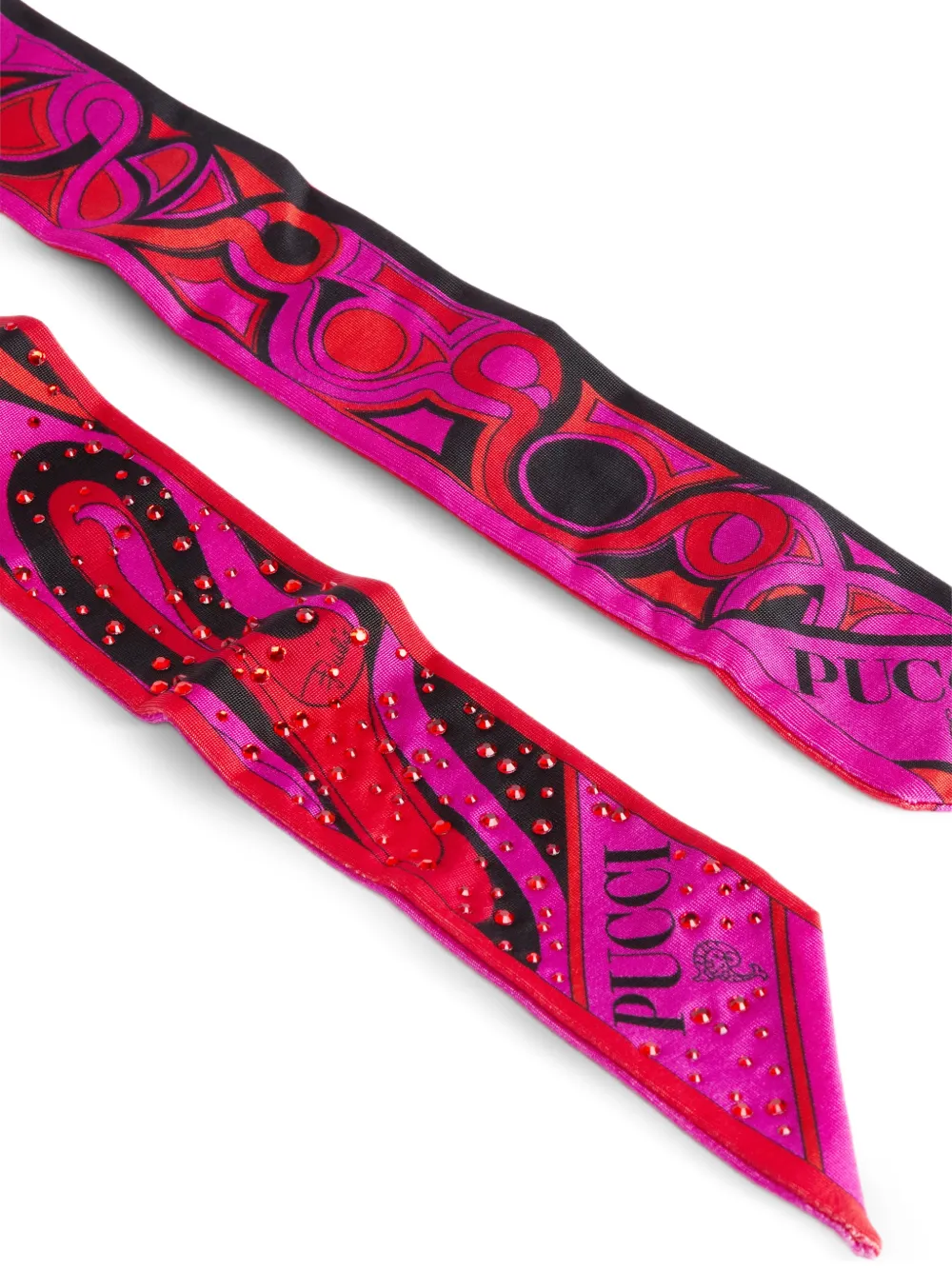 PUCCI Zijden twill sjaal met stras en print Roze