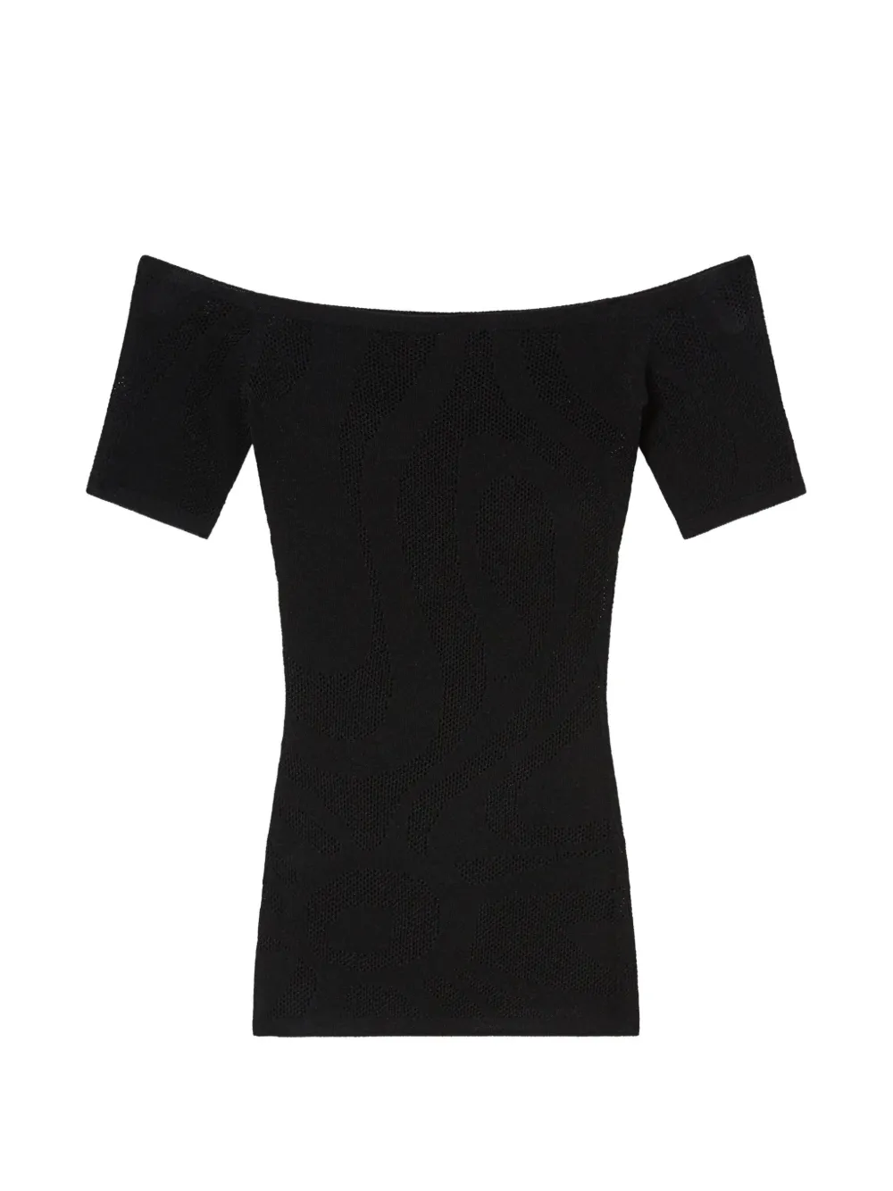 PUCCI short-sleeved top in Marmo jacquard - Nero