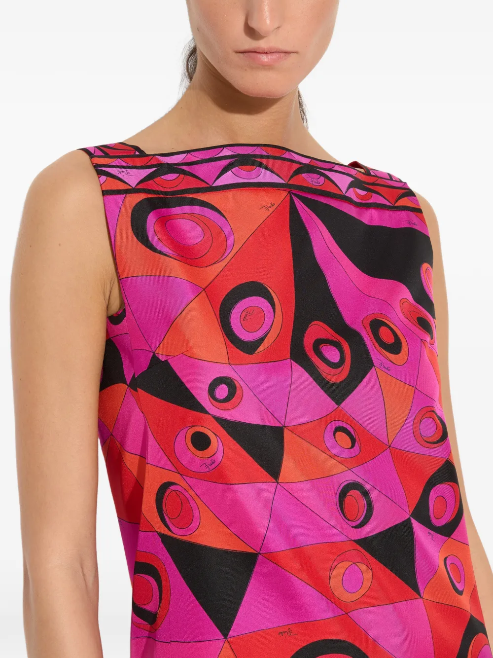 PUCCI Zijden jurk met Occhi-print Roze