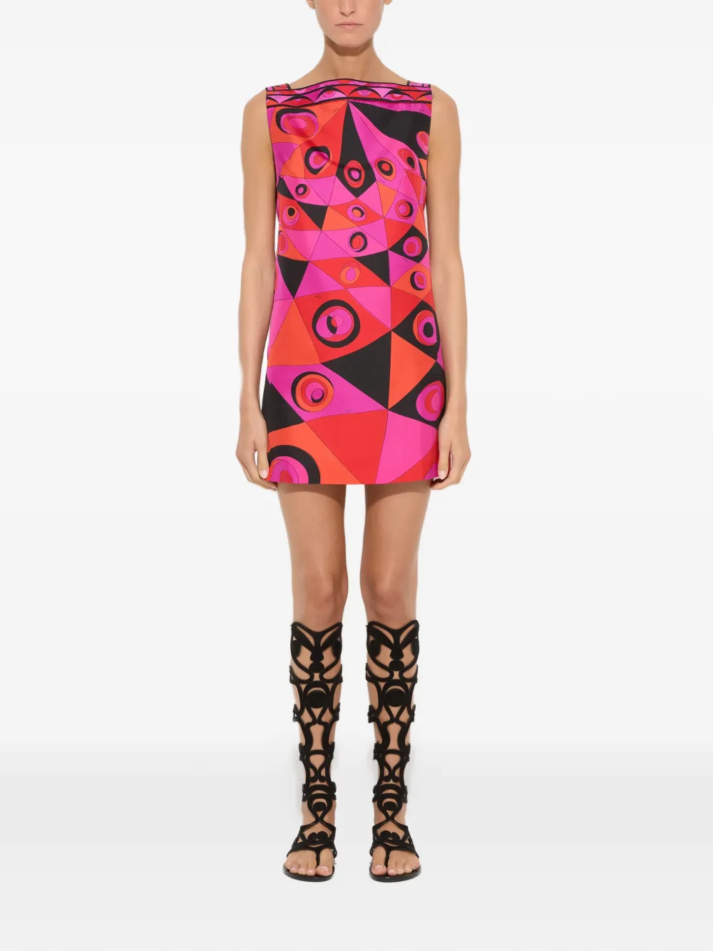 PUCCI Zijden jurk met Occhi-print Roze
