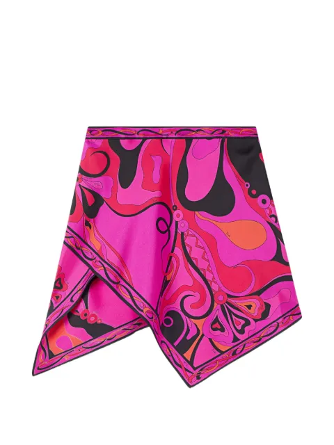 PUCCI Orchidee-print silk scarf skirt