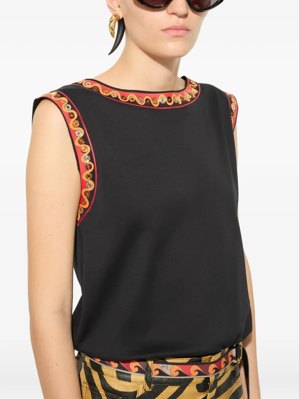 PUCCI Katoenen T-shirt met print Zwart