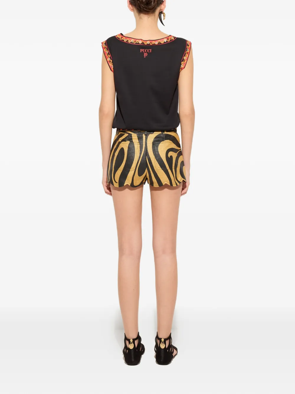 PUCCI Katoenen T-shirt met print Zwart