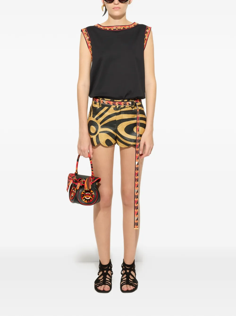 PUCCI Katoenen T-shirt met print Zwart