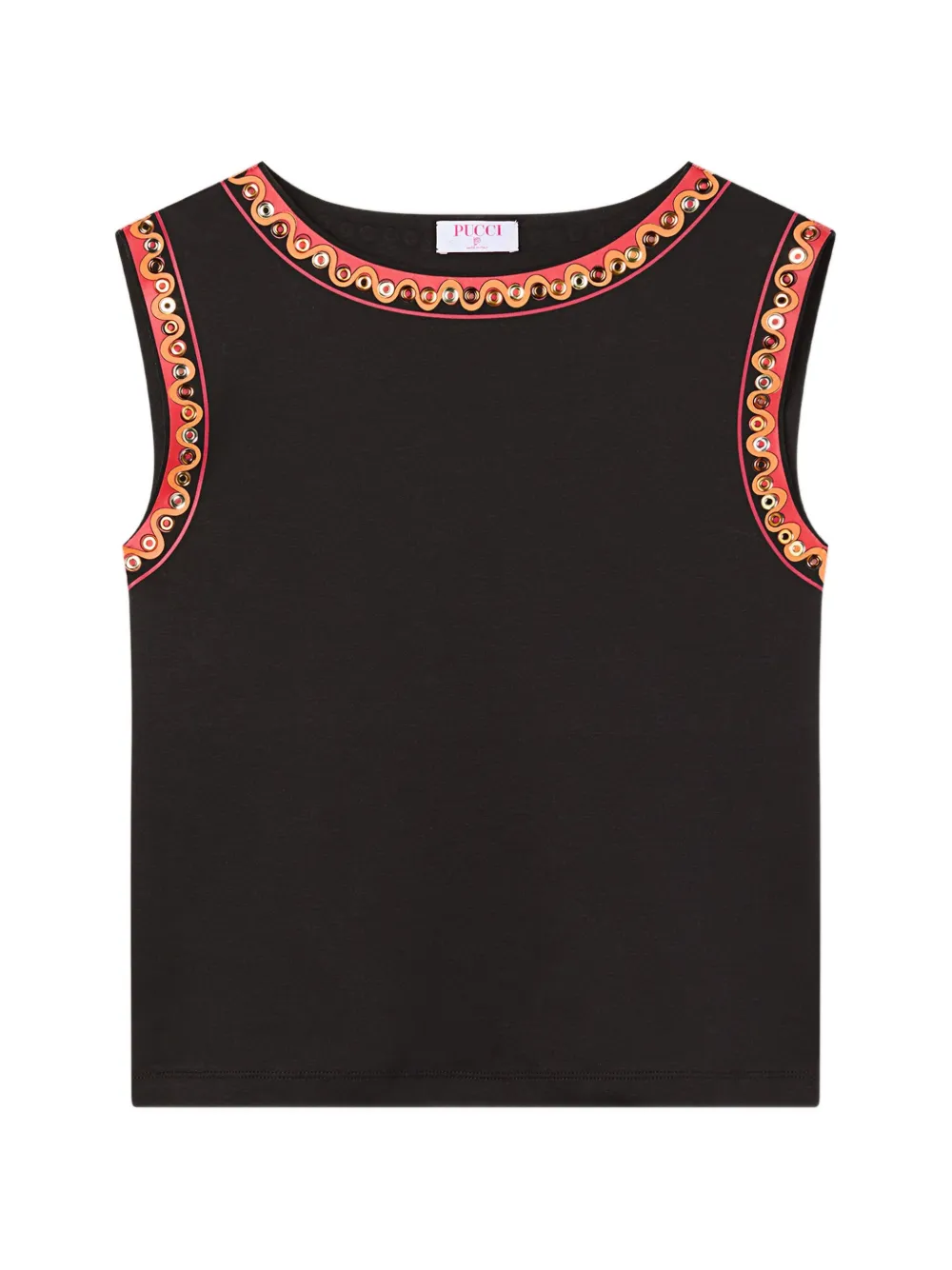 PUCCI cotton T-shirt with printed detail - Nero