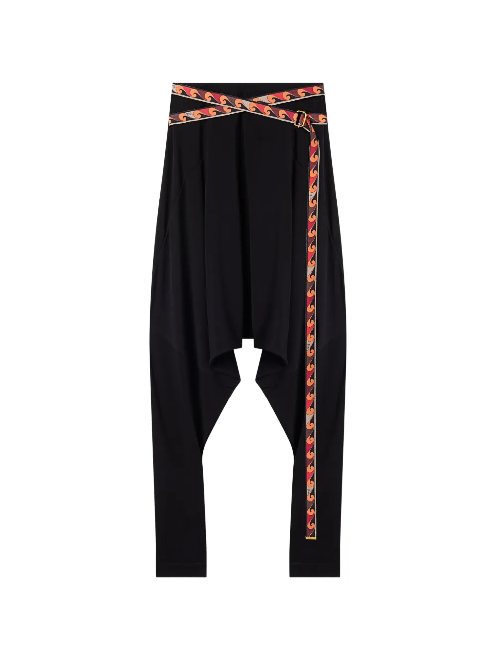 PUCCI flowing pants with printed belt - Nero