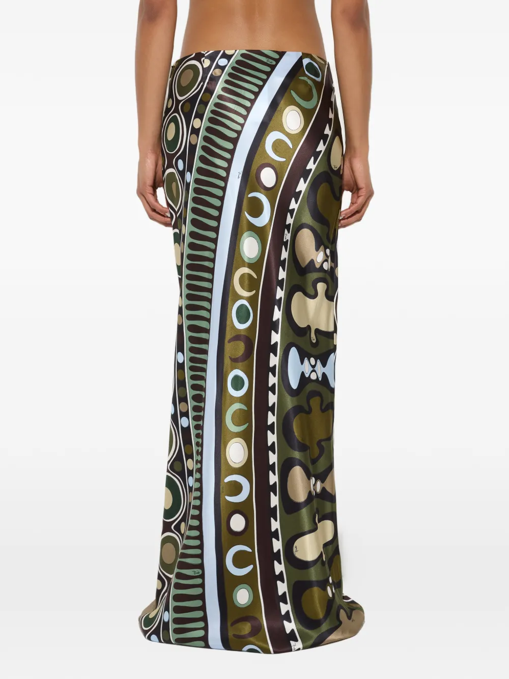 PUCCI Satijnen rok met Soleil-print Groen