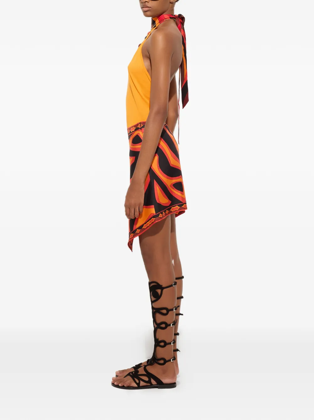 PUCCI Zijden sjaalrok met Labirinto-print Zwart