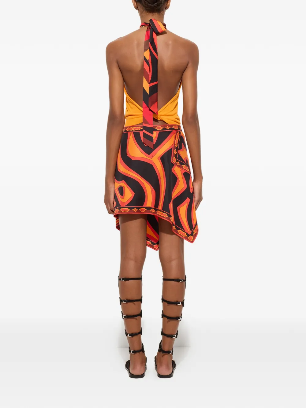 PUCCI Zijden sjaalrok met Labirinto-print Zwart