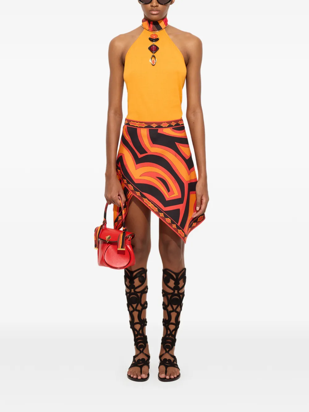 PUCCI Zijden sjaalrok met Labirinto-print Zwart