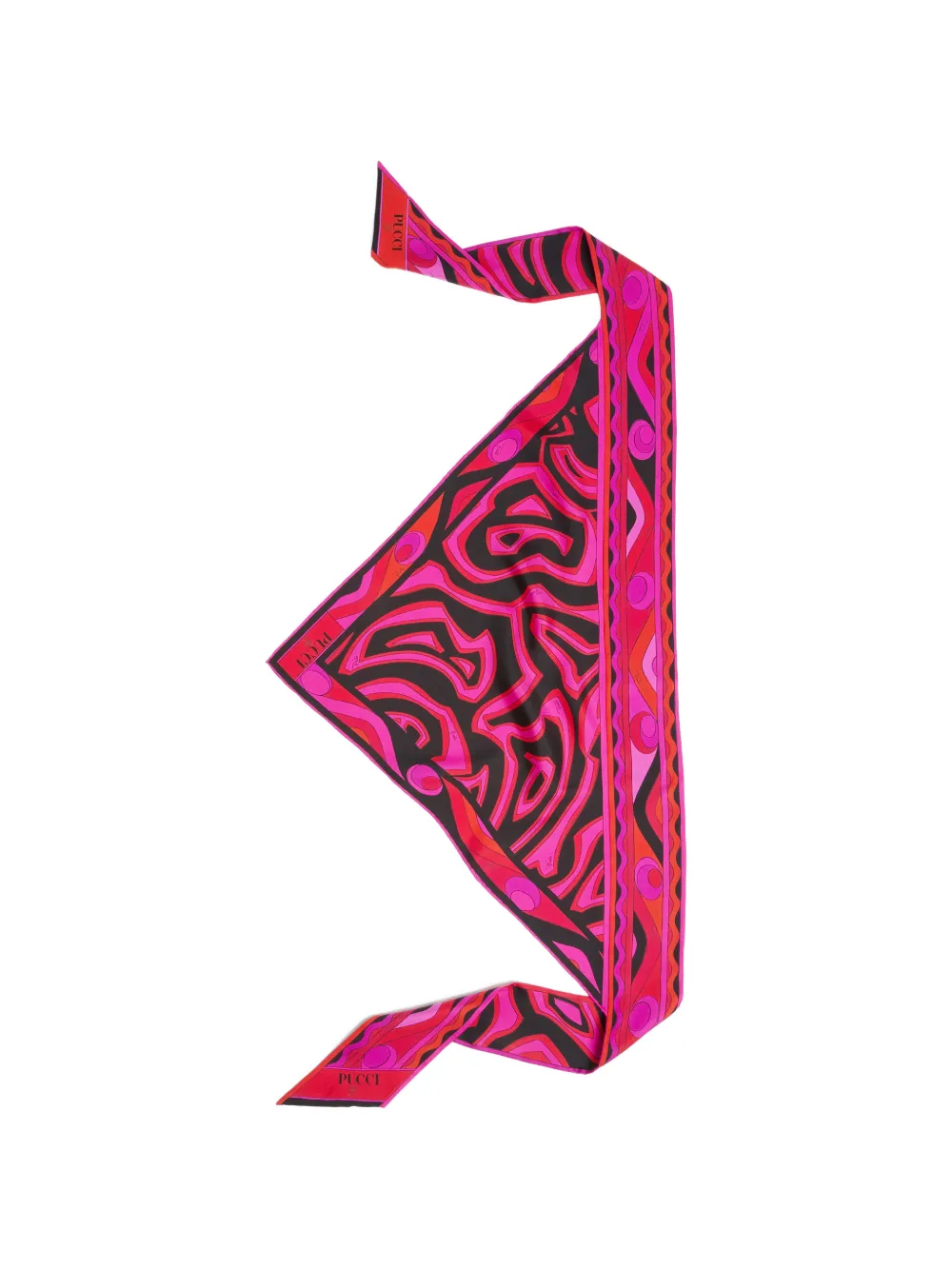 PUCCI Labirinto-print silk triangle scarf - Nero