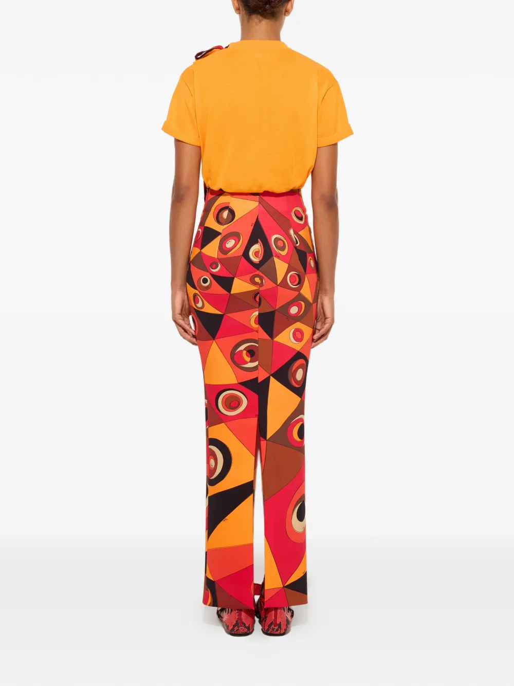 PUCCI T-shirt met zijden detail Oranje