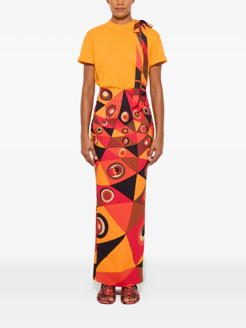 PUCCI T-shirt met zijden detail Oranje